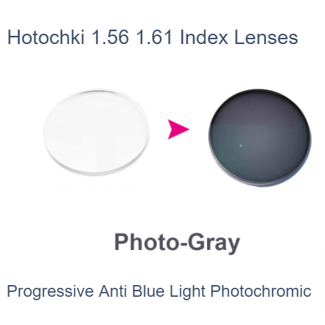 Hotochki Progressive Anti Blue Light Photochromic Gray Lenses Lenses Hotochki Lenses 1.56  