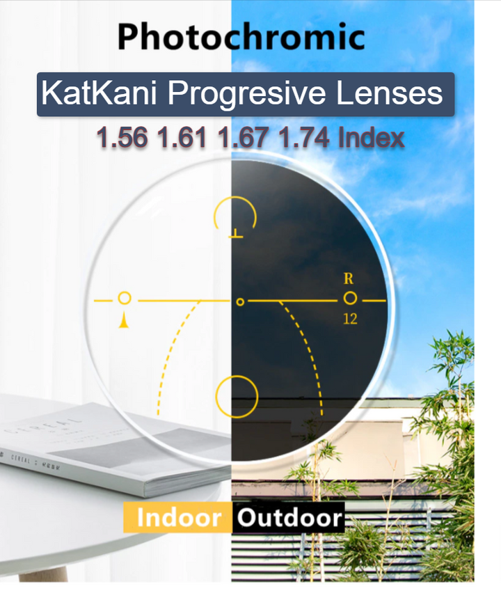 KatKani Free Form Progressive Photochromic Lenses UV400 Lenses KatKani Eyeglass Lenses   