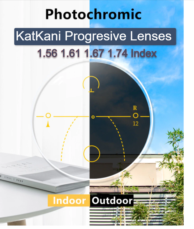 KatKani Free Form Progressive Photochromic Lenses UV400 Lenses KatKani Eyeglass Lenses   
