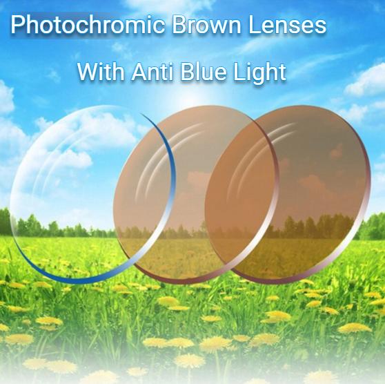 Chashma Ochki 1.74 Index Photochromic Lenses Anti Blue Light Option Lenses Chashma Ochki Lenses Photochromic Brown With Anti Blue Light  