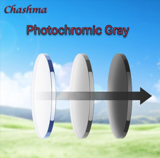 Chashma Ochki Wide Field Progressive Photochromic Anti Blue Light Lenses Lenses Chashma Ochki Lenses 1.56 Gray 