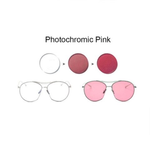 Hotochki Single Vision Aspheric Photochromic Lenses Lenses Hotochki Lenses 1.56 Photochromic Pink 