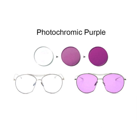 Handoer Single Vision Colorful Photochromic Lenses Lenses Handoer Lenses 1.56 Purple 