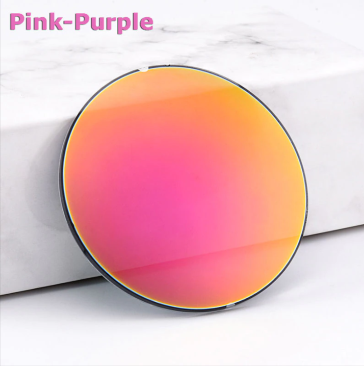 Hotochki 1.499 Index Polarized Colored Mirror Single Vision Lenses Lenses Hotochki Lenses Mirror Pink/Purple  