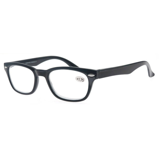 Reading Glasses Women Man Rivet Transparent Eyeglass Glass Diopter Msr029 Reading Glasses ModFans +350 Black 