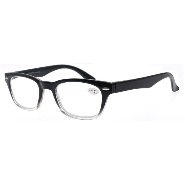 Reading Glasses Women Man Rivet Transparent Eyeglass Glass Diopter Msr029 Reading Glasses ModFans +350 up black down clean 