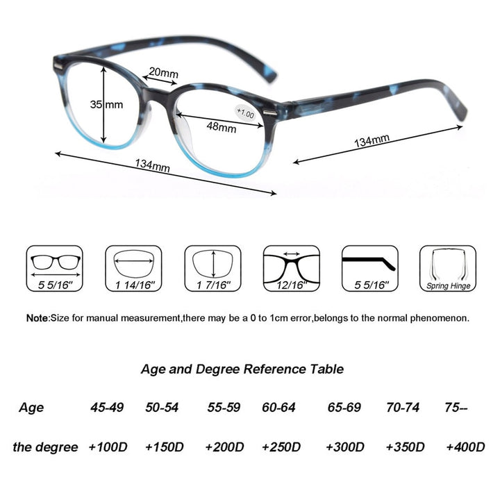 Women Reading Glasses Round Men Glass Diopter Sight Magnifier Thin Metal Decoration Ochki Reading Glasses ModFans   