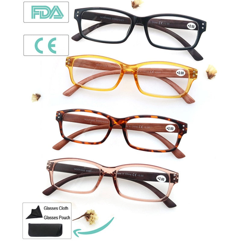 Modfans Unisex Full Rim Rectangular Polycarbonate Reading Glasses R013 Reading Glasses Modfans   
