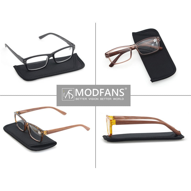 Modfans Unisex Full Rim Rectangular Polycarbonate Reading Glasses R013 Reading Glasses Modfans   