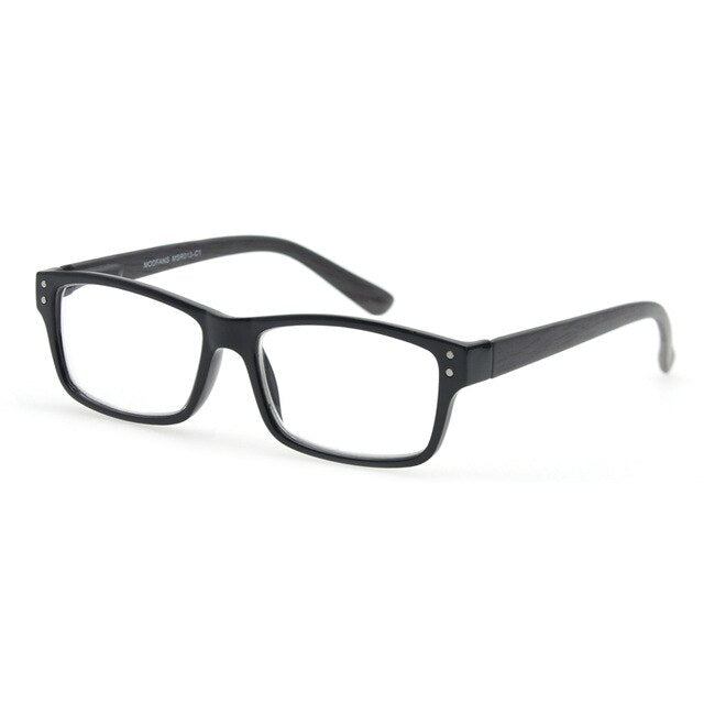 Reading Glasses Men Women Wood Look Frame Rectangular Eyeglasses Diopter 1 1.5 175 2 2.5 275 Reading Glasses ModFans +100 Black 