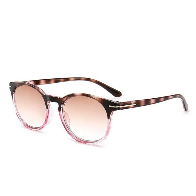 Round Reading Sunglasses Women Men Brand Designer Glasses Eyewear Sunglasses Hindfield +150 Pink 