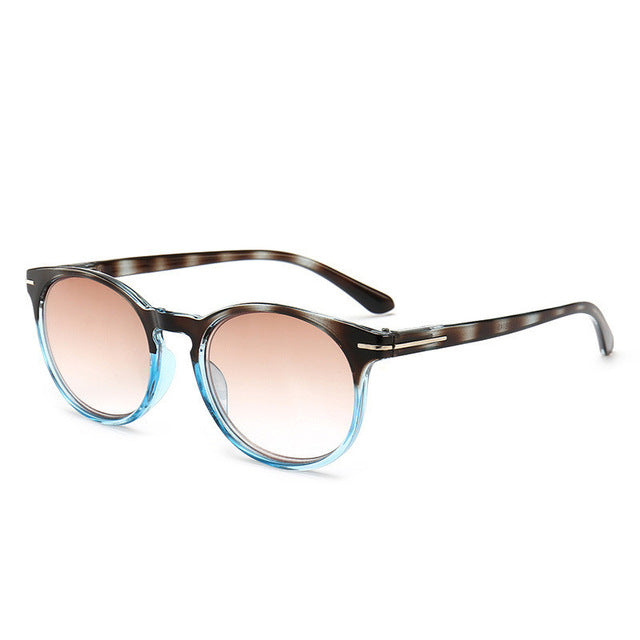 Round Reading Sunglasses Women Men Brand Designer Glasses Eyewear Sunglasses Hindfield +100 Blue 