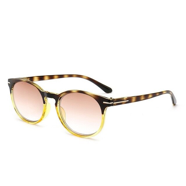 Round Reading Sunglasses Women Men Brand Designer Glasses Eyewear Sunglasses Hindfield +100 Yellow 