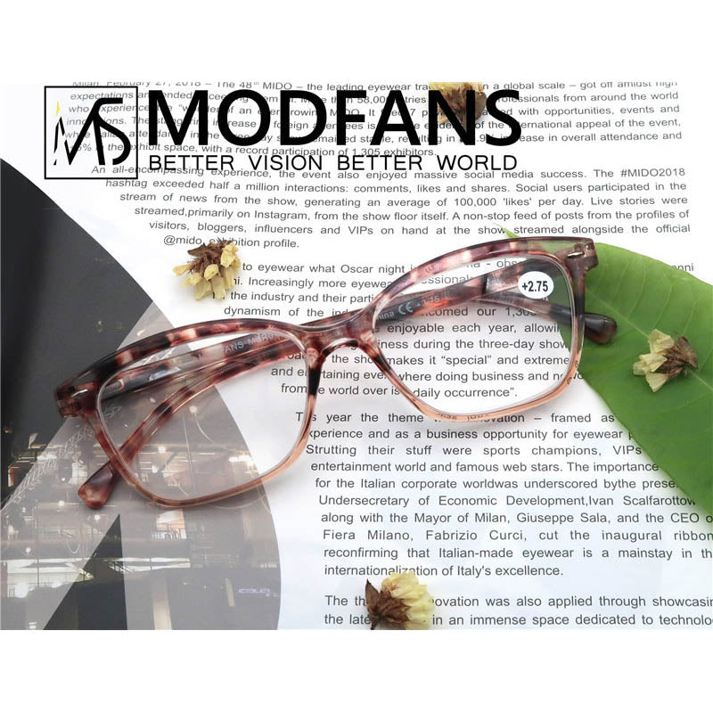 Modfans Unisex Full Rim Square Polycarbonate Reading Glasses R031 Reading Glasses Modfans   