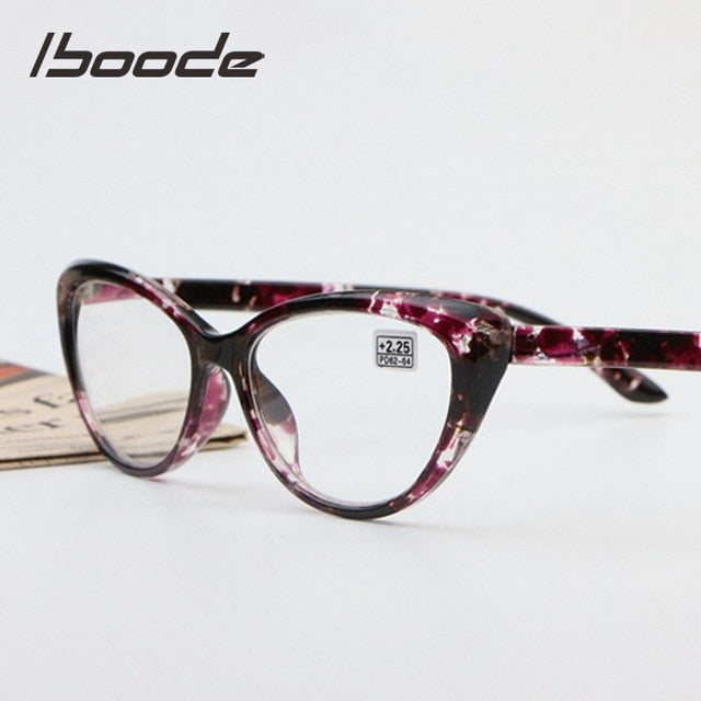 Iboode Women's Reading Glasses Floral Cat Eye Ultralight +1.25 1.5 1.75 2.0 2.25 2.5 2.75 3.0 3.5 4.0 Reading Glasses Iboode +400 Red 