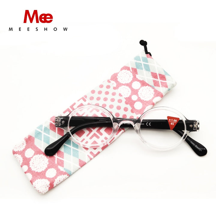 Meeshow Round Reading Glasses Unisex Diopter +2.25+1.75 +4.0 1730 Reading Glasses MeeShow   