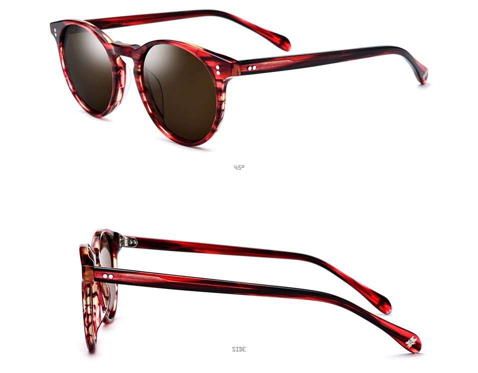 Hepidem Women's Sunglasses Acetate Polarized Round 9113 Sunglasses Hepidem   