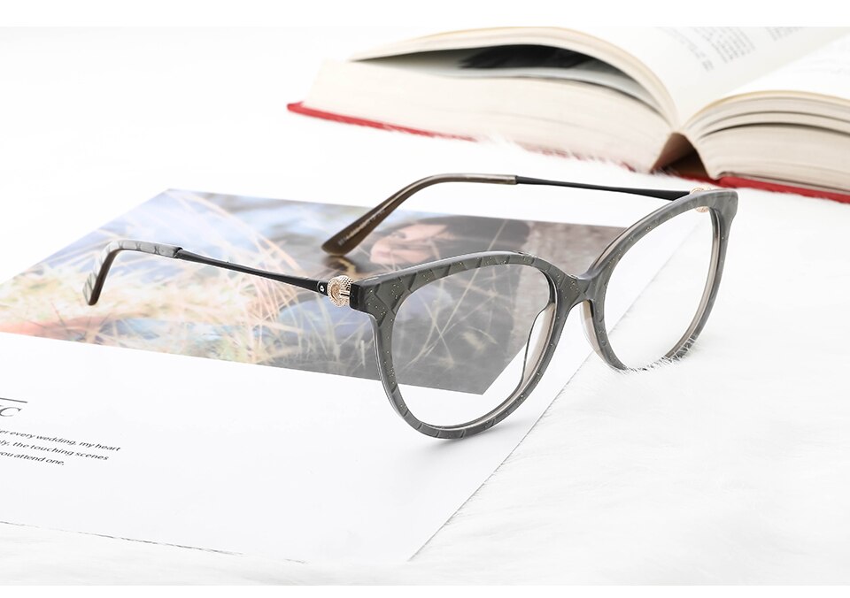 Kansept Women's Eyeglasses Acetate Round Glasses Frame Plaid Handmade 9014 Frame Kansept   