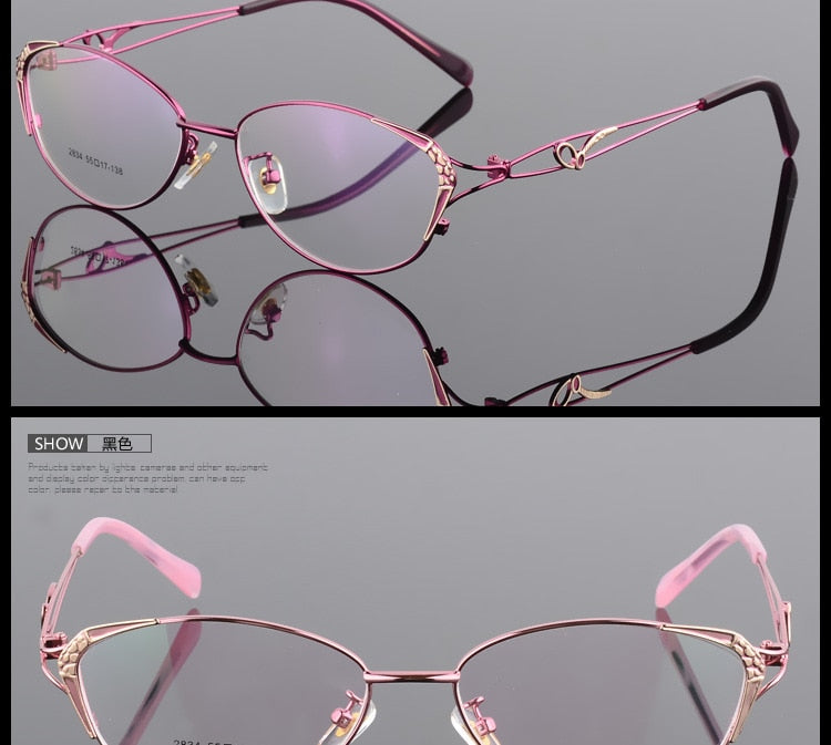 Bclear Women's Eyeglasses - Square Cat Eye Alloy Frames – FuzWeb