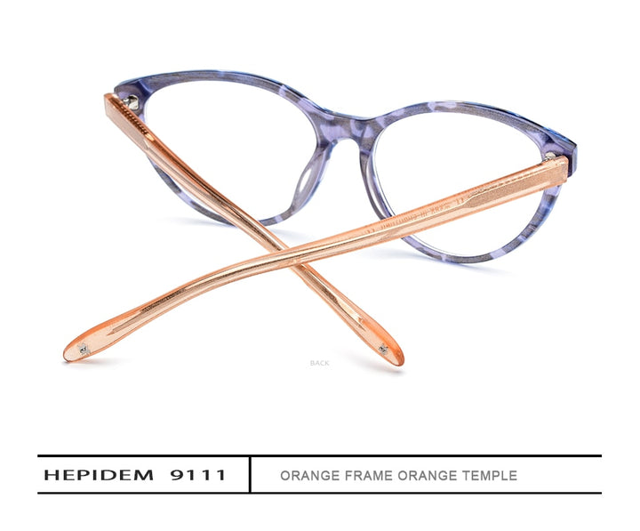 Hepidem Women's Eyeglasses Acetate Cat Eye 9111 Frame Hepidem   