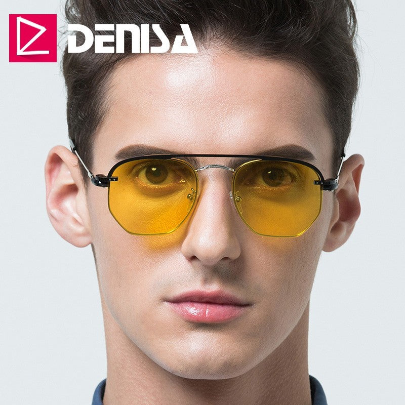 Denisa Night Vision Glasses Clip On Polarized Sunglasses Men