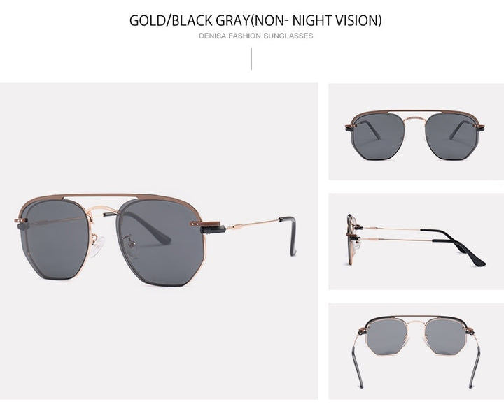 Denisa Night Vision Glasses Clip On Polarized Sunglasses Men Yellow Sunglasses G2309 Sunglasses Denisa   