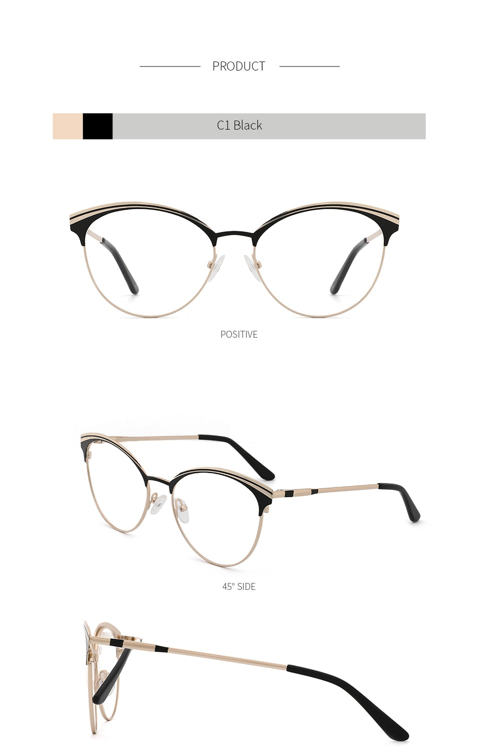 Kansept Women's Eyeglasses Metal Eyewear Frame Round Spectacle Frames Kl8425 Frame Kansept   