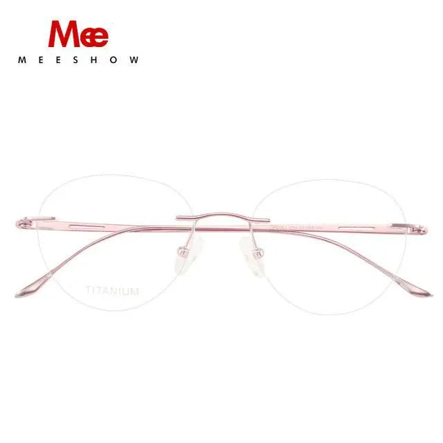 Meeshow Women's Eyeglasses Titanium Round 8513.