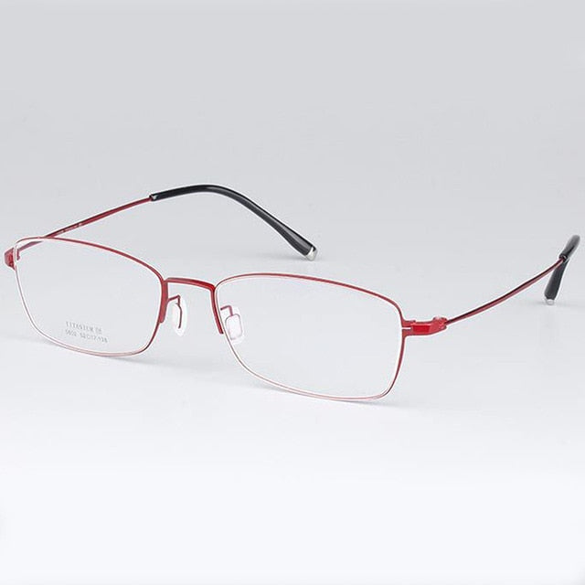 Chashma Women's Full Rim Rectangle Titanium Frame Eyeglasses 5802 Full Rim Chashma Red  