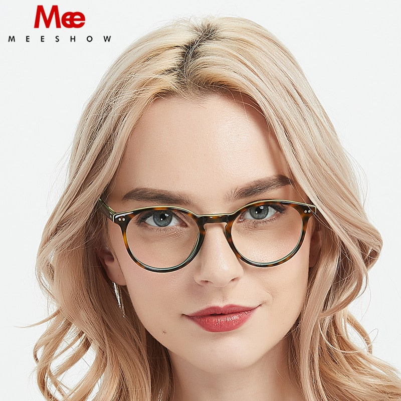 Meeshow Women's Eyeglasses Acetate Round Glasses 1809 Frame MeeShow   