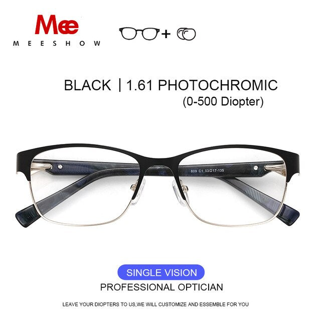 Meeshow Titanium Alloy Eyeglasses Frame Women's Glasses Cat Eye 809 Frame MeeShow BK 1.61 Photo  