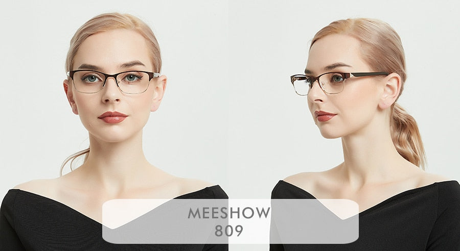 Meeshow Titanium Alloy Eyeglasses Frame Women's Glasses Cat Eye 809 Frame MeeShow   
