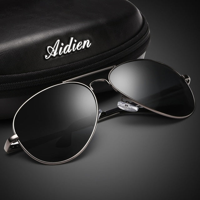Aidien Brand Men's Sunglasses Diopter Polarized Oversize Aviation Sph Cyl Sunglasses Aidien Black -5 (-500) 