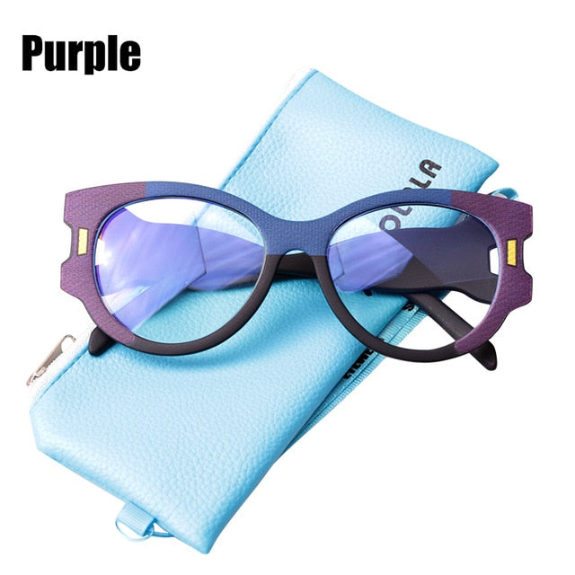 Soolala Women's Full Rim Big Cat Eye Acetate Reading Glasses 38682 Reading Glasses SooLala +125 Purple 