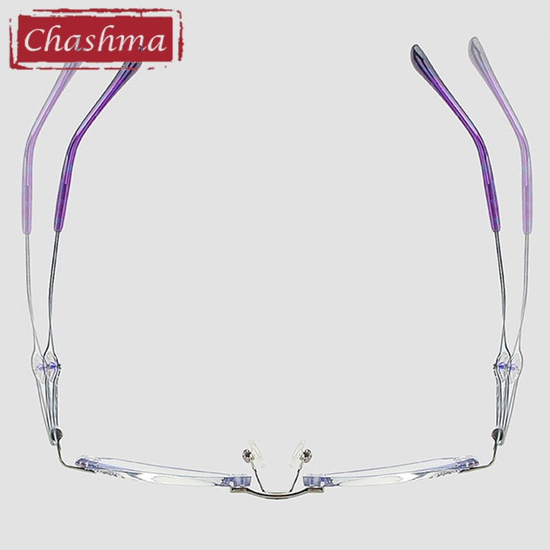 Chashma Designer Women's Eyeglasses Diamond Rimless Titanium Glasses Frame 006 Rimless Chashma   