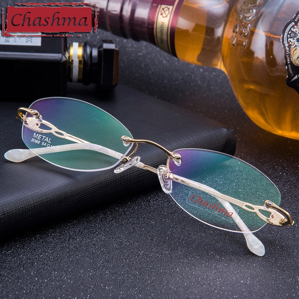 Chashma Brand Women's Eyeglasses Titanium Spectacle Rimless Ultra Light Ch3089 Rimless Chashma   
