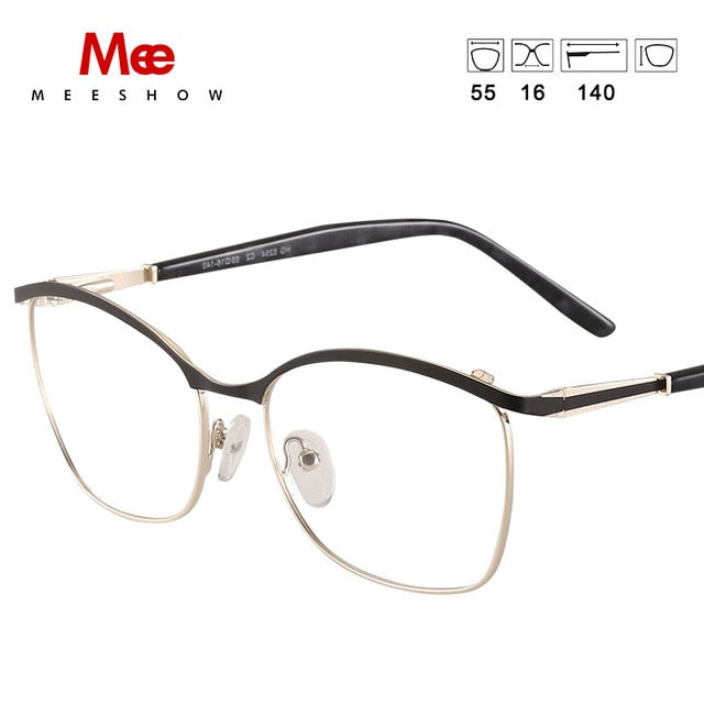 Meeshow Brand Women's Eyeglasses Frame Titanium Allow 8913 Frame MeeShow black  