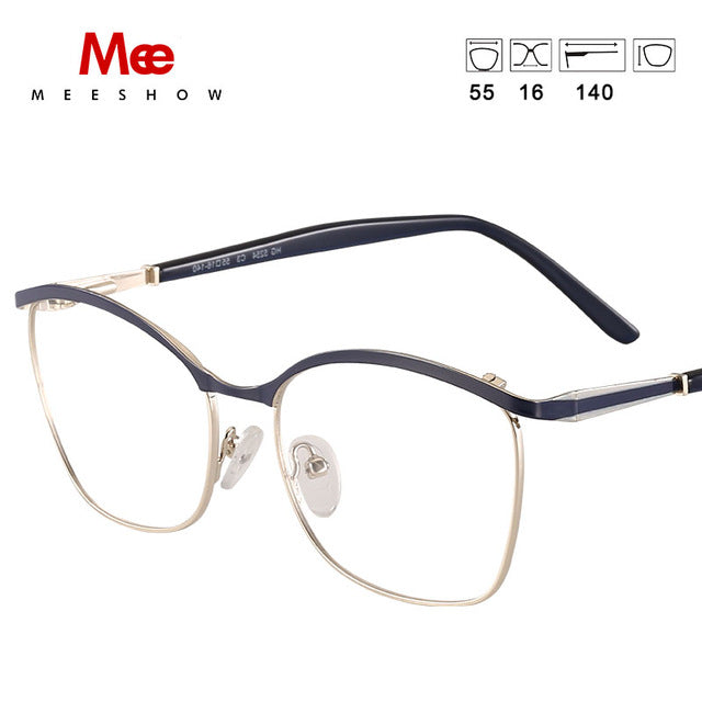 Meeshow Brand Women's Eyeglasses Frame Titanium Allow 8913 Frame MeeShow blue  