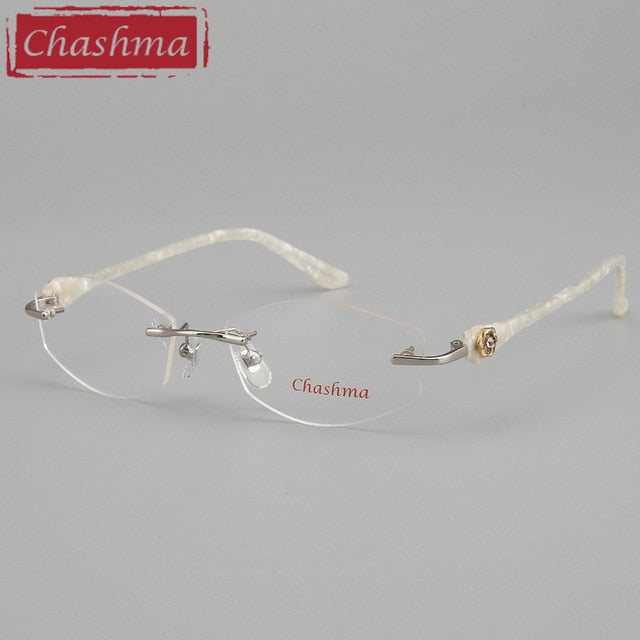 Chashma Women's Rimless Eyeglasses Titanium Frames 58031 Rimless Chashma White  