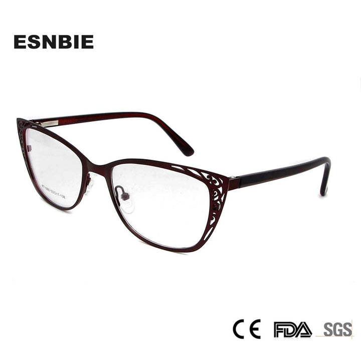 Esnbie Metal Glasses Frames For Women Able Spectacle Frames Cat Eye Rt1060 Full Rim Esnbie   