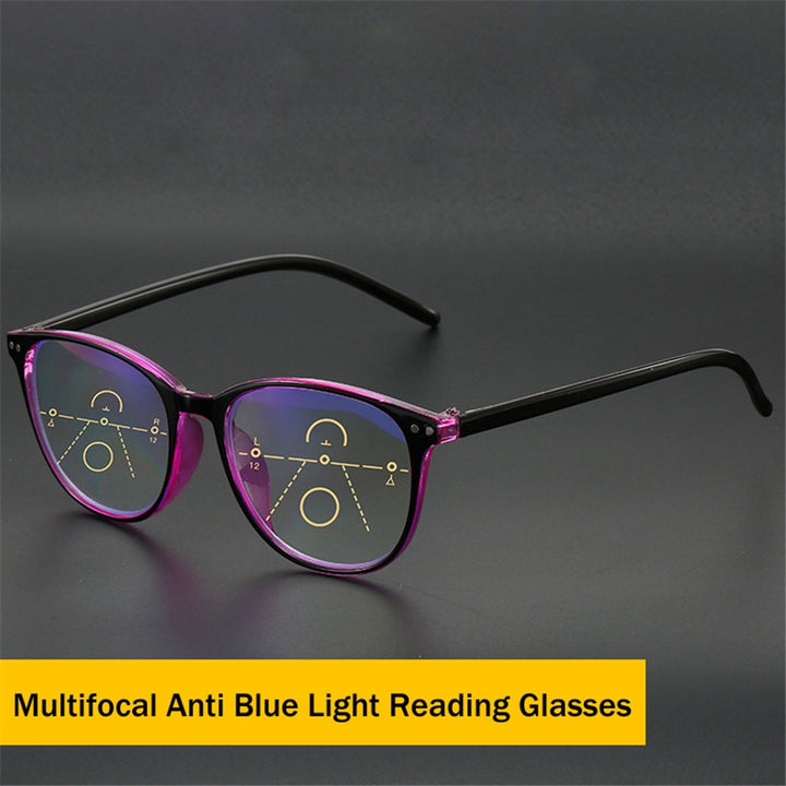 Iboode Unisex Anti Blue Light Reading Glasses Progressive Multifocal Diopter +1.0 1.5 2.0 2.5 3 Reading Glasses Iboode   