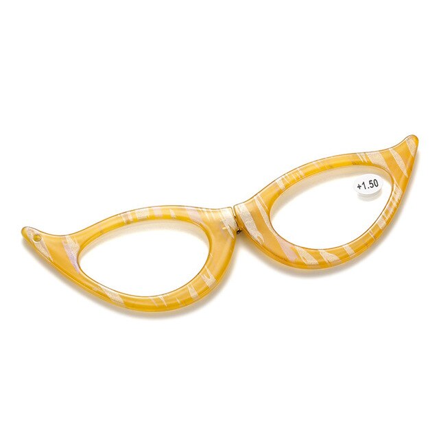 Iboode Women's Reading Glasses Cat Eye With Diopter +1.0 1.5 2.0 2.5 3 3.5 4 Reading Glasses Iboode +250 Yellow 