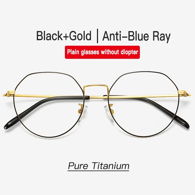 Aidien Brand Unisex Pure Titanium Frame Anti Blue Diopter Myopia Anti Blue Aidien Plain 5  