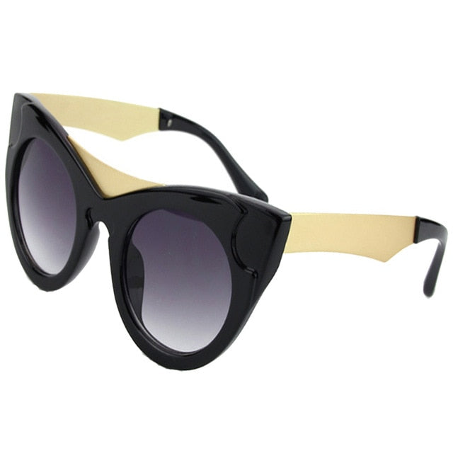 Cat Eye Women's Sunglasses Eyewear Brand Designer Sgs6818 Sunglasses Ethan Black Frame Grey L  