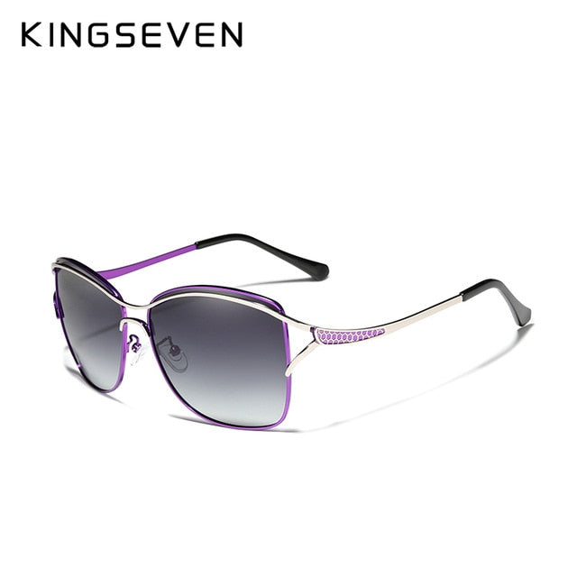 Kingseven Women's Sunglasses Polarized Luxury Gradient Lens N-7017 Sunglasses KingSeven Purple Gradient Gray  