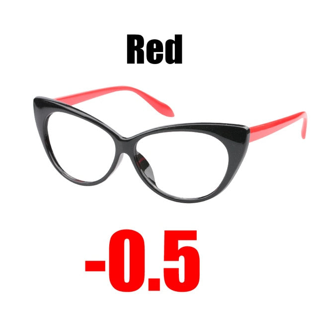Soolala Women's Eyeglasses Cat Eye Computer -0.5 -0.75 -1.0 -1.5 -2.0 -2.5 -3.0 -3.5 -4.0 Reading Glasses SooLala Red -0.5  
