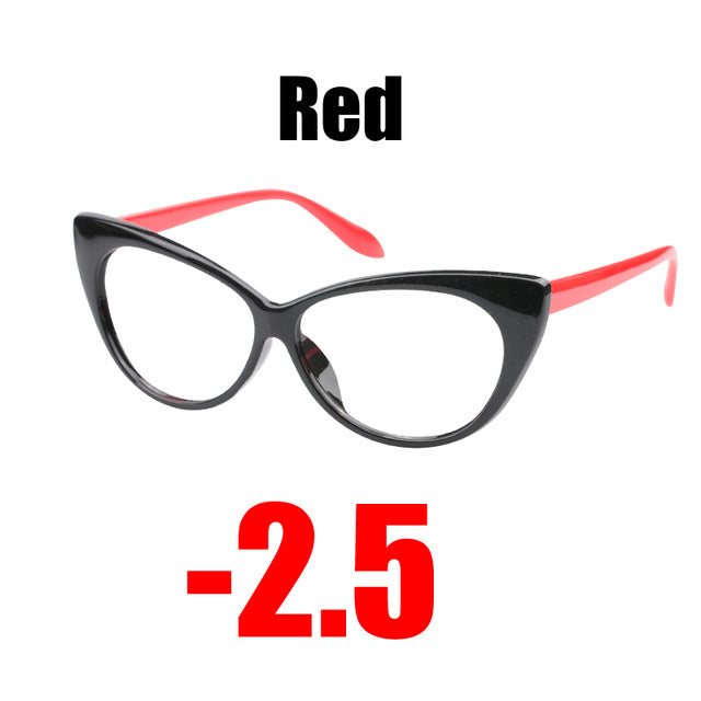 Soolala Women's Eyeglasses Cat Eye Computer -0.5 -0.75 -1.0 -1.5 -2.0 -2.5 -3.0 -3.5 -4.0 Reading Glasses SooLala Red -2.5  