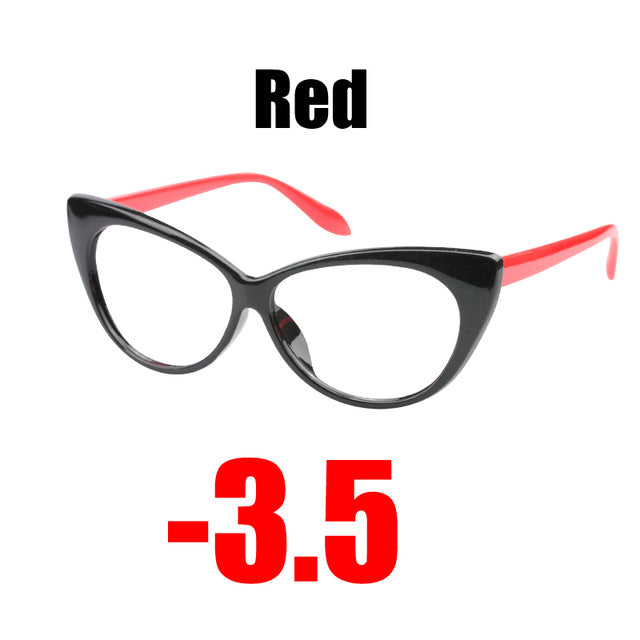 Soolala Women's Eyeglasses Cat Eye Computer -0.5 -0.75 -1.0 -1.5 -2.0 -2.5 -3.0 -3.5 -4.0 Reading Glasses SooLala Red -3.5  