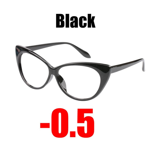 Soolala Women's Eyeglasses Cat Eye Computer -0.5 -0.75 -1.0 -1.5 -2.0 -2.5 -3.0 -3.5 -4.0 Reading Glasses SooLala Black -0.5  