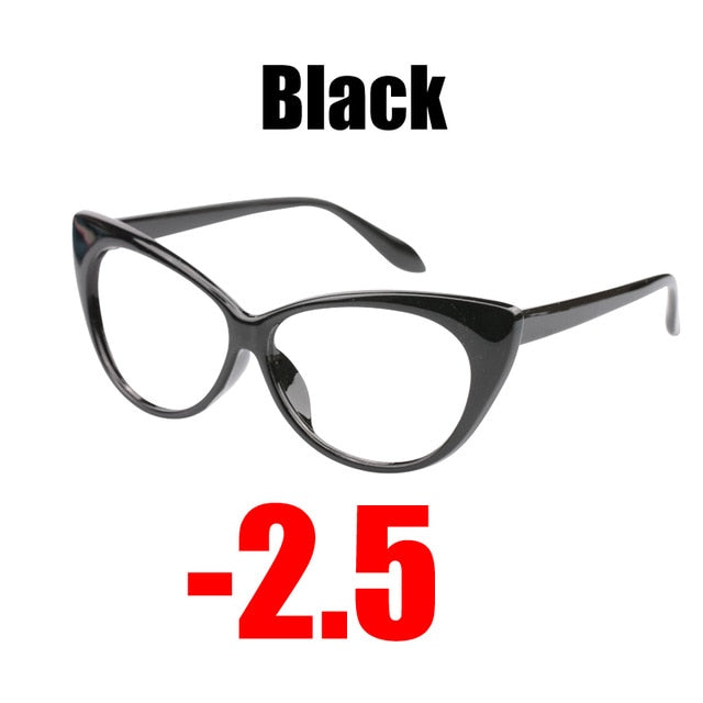 Soolala Women's Eyeglasses Cat Eye Computer -0.5 -0.75 -1.0 -1.5 -2.0 -2.5 -3.0 -3.5 -4.0 Reading Glasses SooLala Black -2.5  
